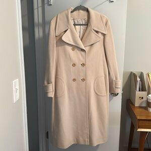 Vintage 100% cashmere cream colored coat.